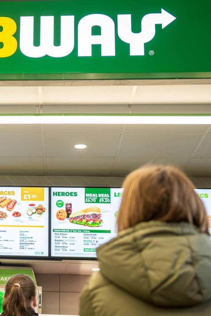 subway-four subway digital menu boards