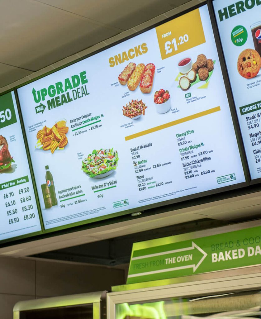subway-one subway digital menu boards