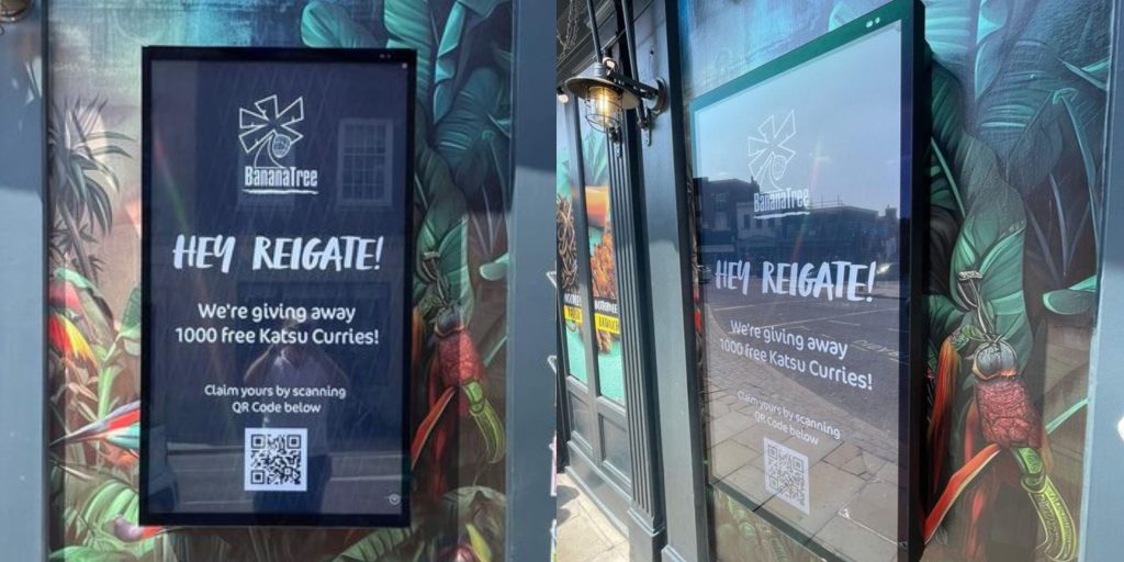 digital display screen outdoor Banana Tree restaurant